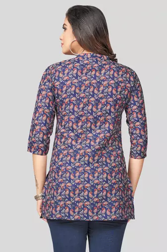 cotton blend printed short kurti