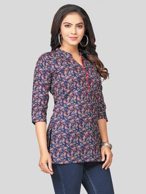  cotton blend printed short kurti 3