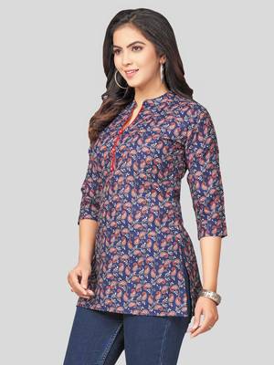  cotton blend printed short kurti 4