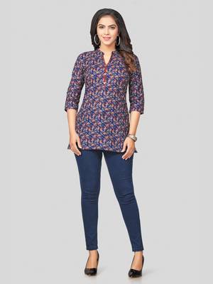  cotton blend printed short kurti 5