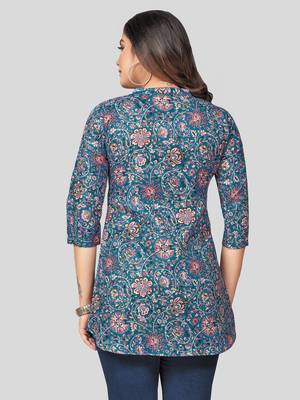  cotton blend printed short kurti 2