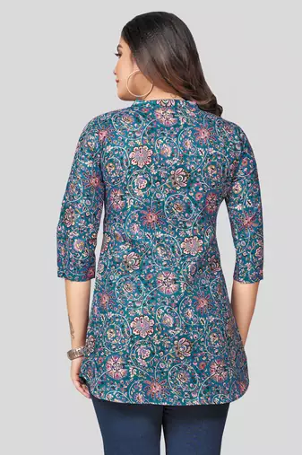  cotton blend printed short kurti