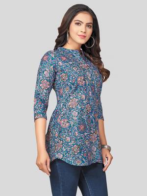  cotton blend printed short kurti 3