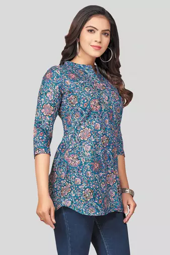  cotton blend printed short kurti