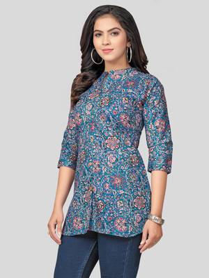  cotton blend printed short kurti 4