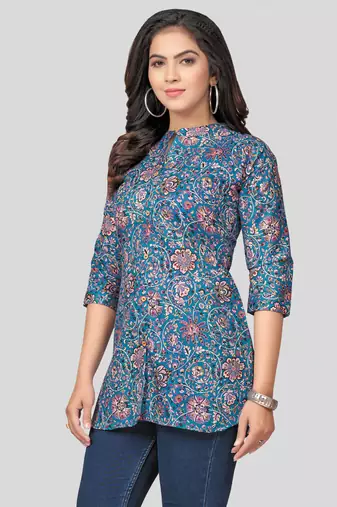  cotton blend printed short kurti
