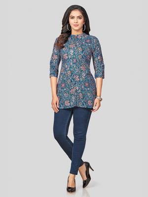  cotton blend printed short kurti 5