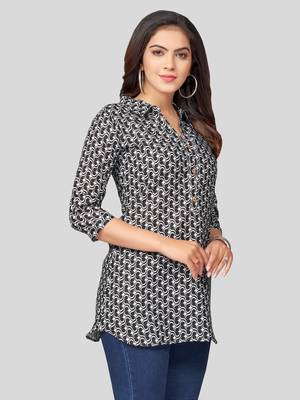  cotton blend printed short kurti 3