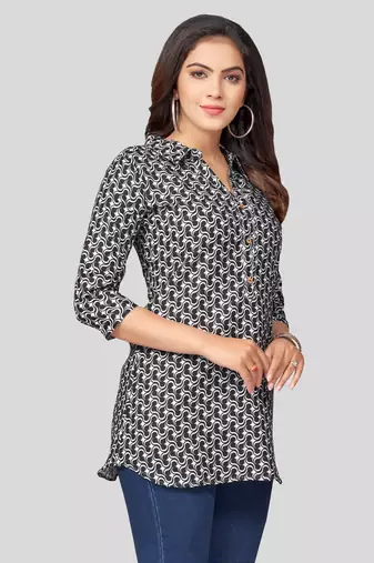  cotton blend printed short kurti