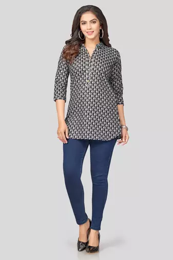  cotton blend printed short kurti