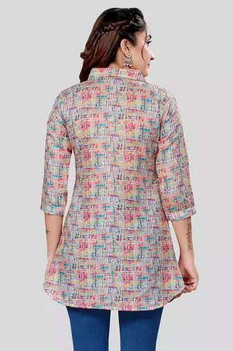 cotton blend printed short kurti