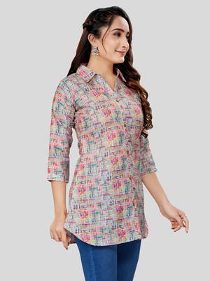  cotton blend printed short kurti 3