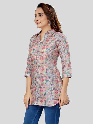  cotton blend printed short kurti 4