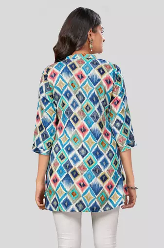  rayon printed short kurti
