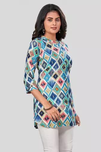  rayon printed short kurti
