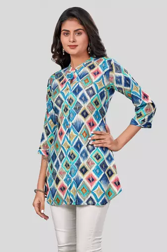  rayon printed short kurti