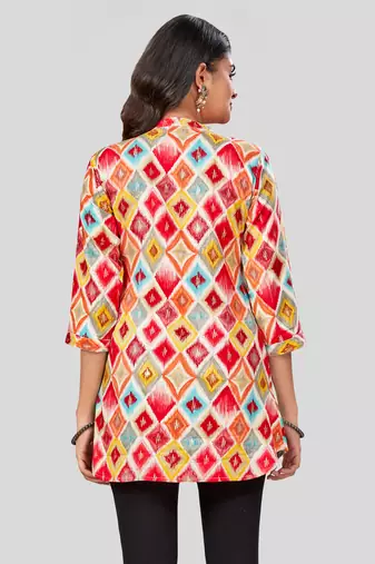  rayon printed short kurti