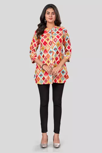  rayon printed short kurti