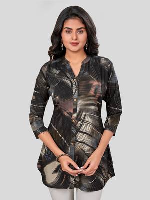 Saree swarg rayon printed short kurti 1