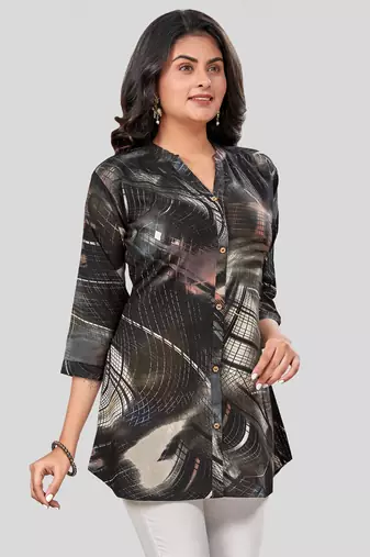  rayon printed short kurti