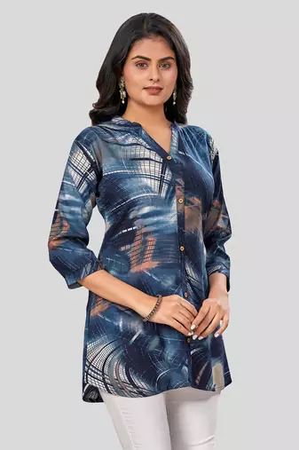  rayon printed short kurti