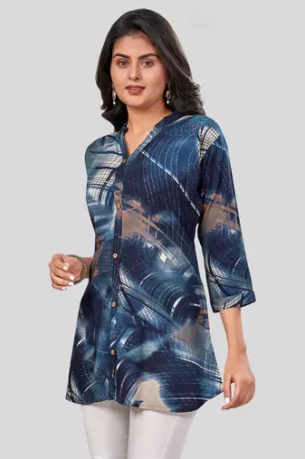  rayon printed short kurti