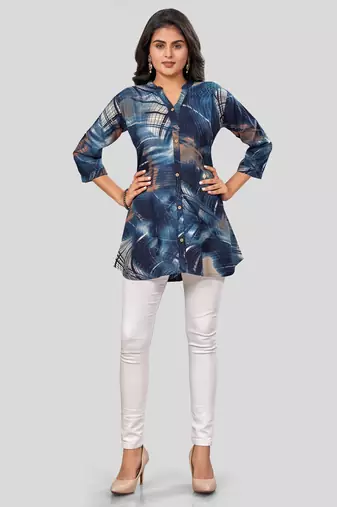  rayon printed short kurti