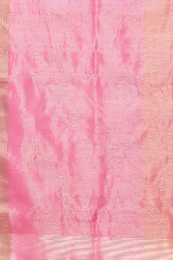 Pink Handwoven Cotton Silk Chanderi Saree with Blouse pc