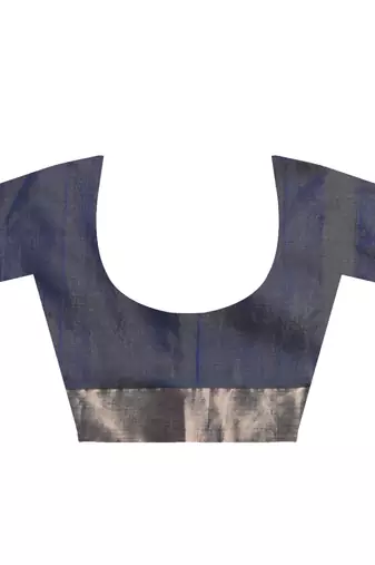 Blue Handwoven Cotton Silk Chanderi Saree with Blouse pc
