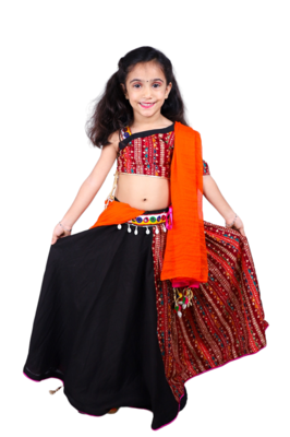 Aglare heavy  emdroyderedcottonethnic Lehenga choli for small girls,Girls,Baby girls,kids navratri,kutch 1