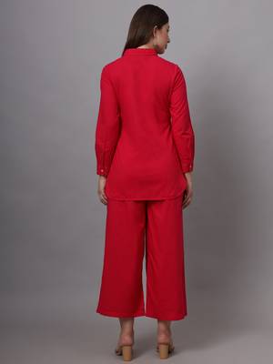 Pink Embroidered Cotton Co-ord Set 5