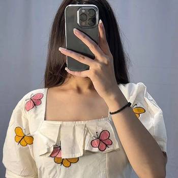 Women's butterfly print cotton maxi dress 4