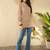 women green viscose rayon floral printed regular tunic