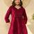 Ahika women maroon cotton blend ethnic motifs printed peplum tunic