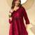 Ahika women maroon cotton blend ethnic motifs printed peplum tunic