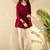 Ahika women maroon cotton blend ethnic motifs printed peplum tunic