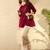 Ahika women maroon cotton blend ethnic motifs printed peplum tunic