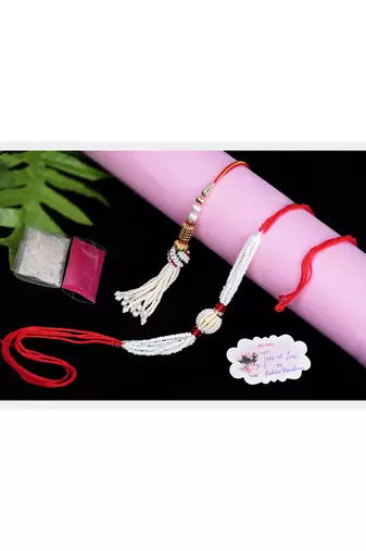 Handmade rakhi combo fancy collection couple pair set atest rakhi bracelet with roli chawal ( raksha bandhan)