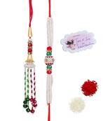 Handmade rakhi combo fancy couple pair set modern rakhi bracelet with roli chawal raksha bandhan and hand written card