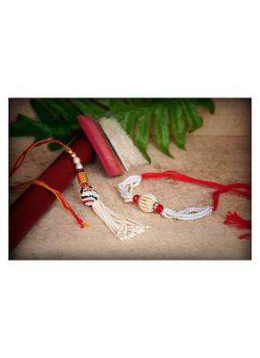 Handmade rakhi combo fancy collection couple pair set atest rakhi bracelet with roli chawal ( raksha bandhan) 4