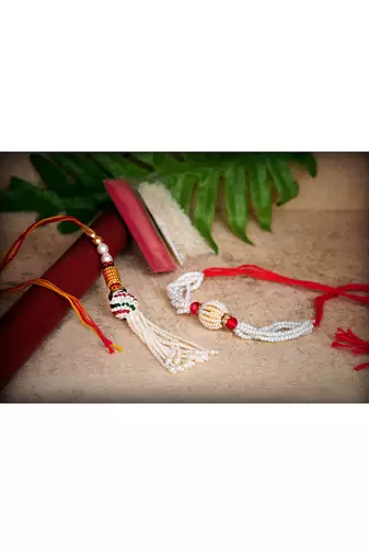 Handmade rakhi combo fancy collection couple pair set atest rakhi bracelet with roli chawal ( raksha bandhan)