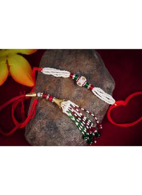 Handmade rakhi combo fancy couple pair set modern rakhi bracelet with roli chawal raksha bandhan and hand written card 3