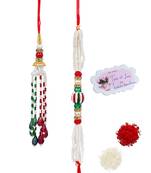 Handmade rakhi combo couple pair set fancy rakhi bracelet with roli chawal raksha bandhan with hand written card