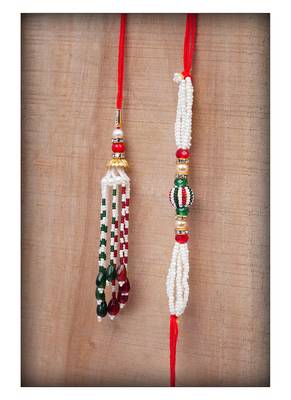 Handmade rakhi combo couple pair set fancy rakhi bracelet with roli chawal raksha bandhan with hand written card 2