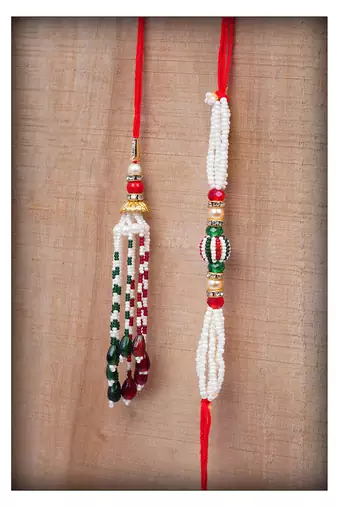 Handmade rakhi combo couple pair set fancy rakhi bracelet with roli chawal raksha bandhan with hand written card