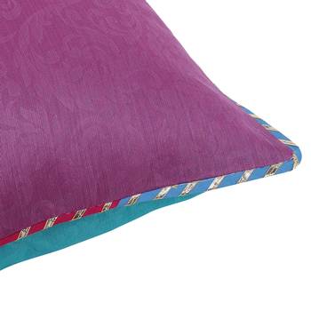 Purple Turquoise Self Texture Reversible Cushion Cover (Set of 2pcs) 2