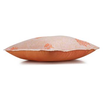 Ivory orange Block Printed Reversible Cushion Cover (Set of 2pcs) 3