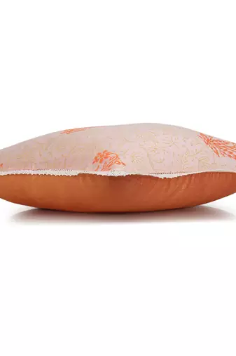 Ivory orange Block Printed Reversible Cushion Cover (Set of 2pcs)
