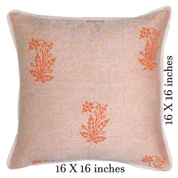 Ivory orange Block Printed Reversible Cushion Cover (Set of 2pcs) 4