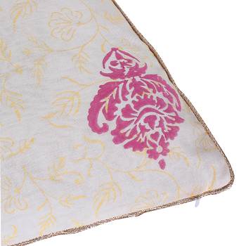 Ivory Pink Block Printed Reversible Cushion Cover (Set of 2pcs) 3